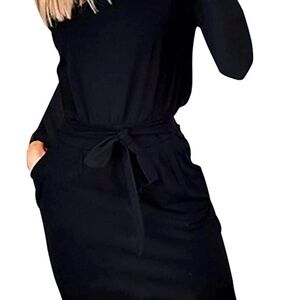 Pretty Garden Elegant Black Women's Dress